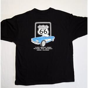 Route 66 Car Shirt  Short Sleeve 1960 C1 Chevrolet Corvette 2XL Graphic Tee